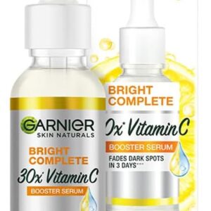 Garnier Vitamin C + Booster Face Serum For Skin Brightening and Anti-Dark Spots with 30X Vitamin C, 2% Niacinamide and BHA | Brighter Skin in Just 3 days | Suitable for Oily ,...