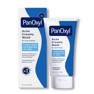 PanOxyl Antimicrobial Acne Creamy Wash, 4% Benzoyl Peroxide, 6 Ounce